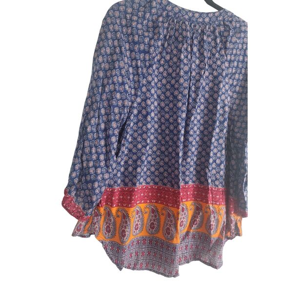 Soft Surroundings Blouse L Womens Light Weight Long Sleeve V Neck Pullover - Picture 10 of 11